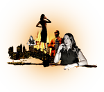 Den konservative influencer Raquel Debono, som ses i forgrunden her, er tilknyttet Make America Hot Again-bevægelsen, som ifølge hende er et fællesskab - og datingforum - for konservative, men moderne unge.  Kollage: CVL. Originalfoto: Freepik, Sebastian Skov Andersen