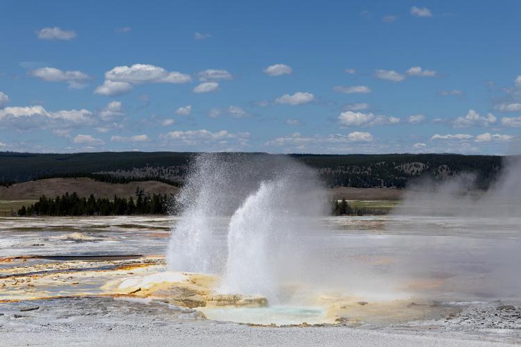 The Fountain Geyser i Yellowstone Lower Geyser Basin i Yellowstone National Park, Wyoming. Foto: Kaylee Greenlee/Ritzau Scanpix