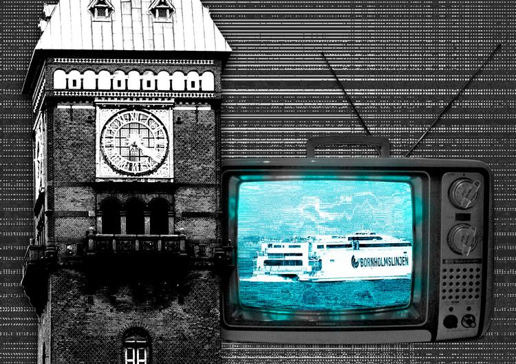 TV 2 Bornholm laver tv til 39.000 mennesker, TV 2 Kosmopol laver tv til 1,9 millioner. Men de får det samme i støtte. Illustration: Caroline Niegaard. Originalfoto: Morten Langkilde / Finn Frandsen / Unsplash