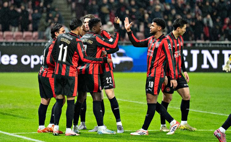 MCH Arena i Herning i søndags, hvor FC Midtjylland vandt 6-0 over FC Nordsjælland. I dag blev sejren på 5-1. Foto: Henning Bagger/Ritzau Scanpix