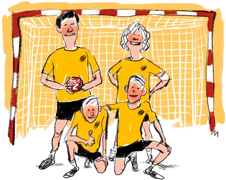 Engang var håndbold meget mere og andet en klappepølser og Volbeats ’For Evigt’. Tegning: Mette Dreyer 