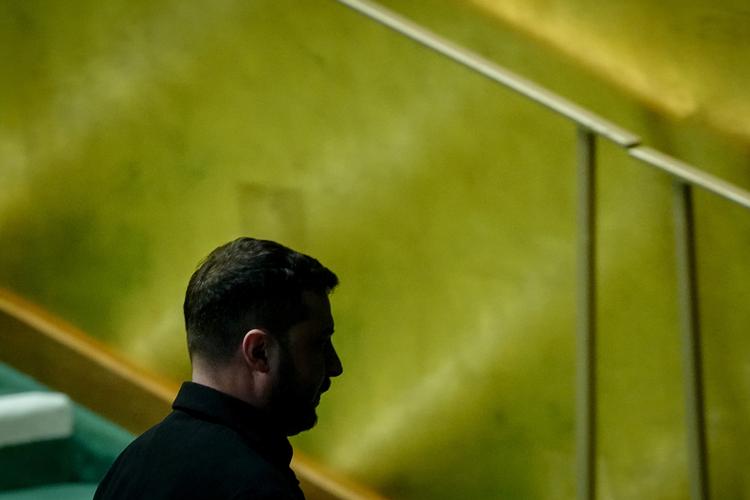 Ukraines præsident Zelenskyj overraskede med sin udmelding torsdag aften. Foto: Kay Nietfeld/Ritzau Scanpix