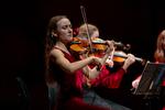 Violinist Anna Egholm førte an i et af de ensembler, der hen over weekenden gennemførte en intens maratonopførelse af Beethovens strygekvartetter. Foto: Vikki Søholm
