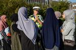 Burkaforbuddet, officielt kaldet tildækningsforbuddet, blev indført i 2018. Forbuddet udløste flere protester som her foran Bellahøj Politistation. Det er det forbud, som regeringen nu vil udvide.  Foto: Jacob Ehrbahn