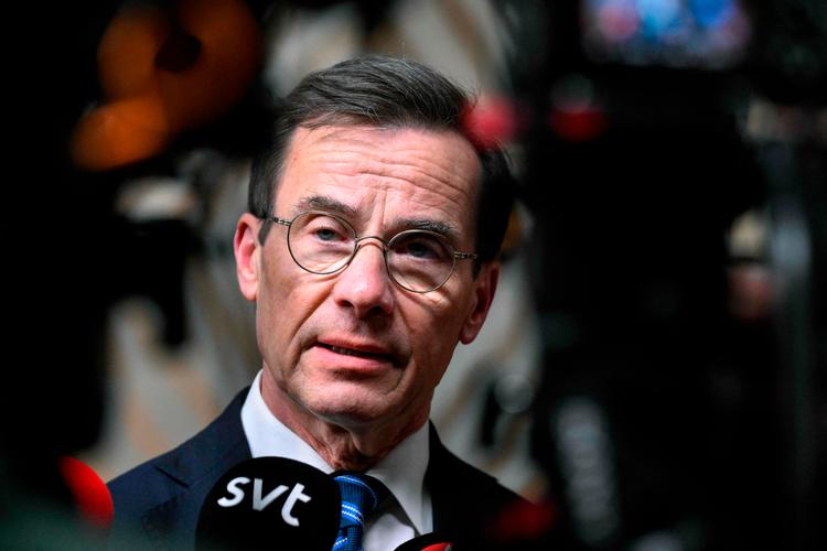 Sveriges statsminister, Ulf Kristersson, kunne ikke skjule sin skuffelse efter topmødet. Foto: John Thys/Ritzau Scanpix