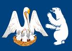 Pelikanen er Louisianas og isbjørnen er Grønlands symbol. Men hvem æder hvem? Foto: Wikimedia Commons