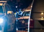 Svenske betjente og kriminalteknikere ved en Audi på Kastanjegatan i Malmø i Sverige, hvor en 21-årig ung mand blev fundet dræbt efter et skuddrama tidligere på aftenen fredag 12. december.  Foto: 50090 Johan Nilsson / Tt/Ritzau Scanpix