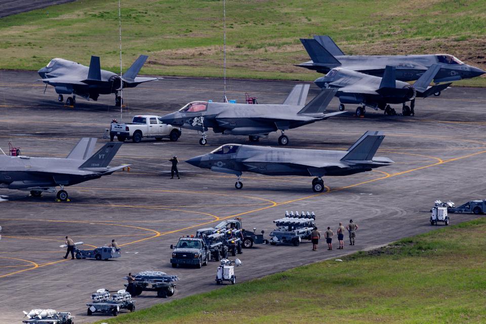 Amerikanske F-35 kampfly blev indsat på Roosevelt Roads luftbasen i Puerto Rico. Foto: Eva Marie Uzcategui/Ritzau Scanpix