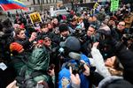 Verdenspressen var mødt op ved retsbygningen i New York, hvor Nicolás Maduro blev stillet for en dommer mandag eftermiddag dansk tid. Foto: Michael M. Santiago/Ritzau Scanpix