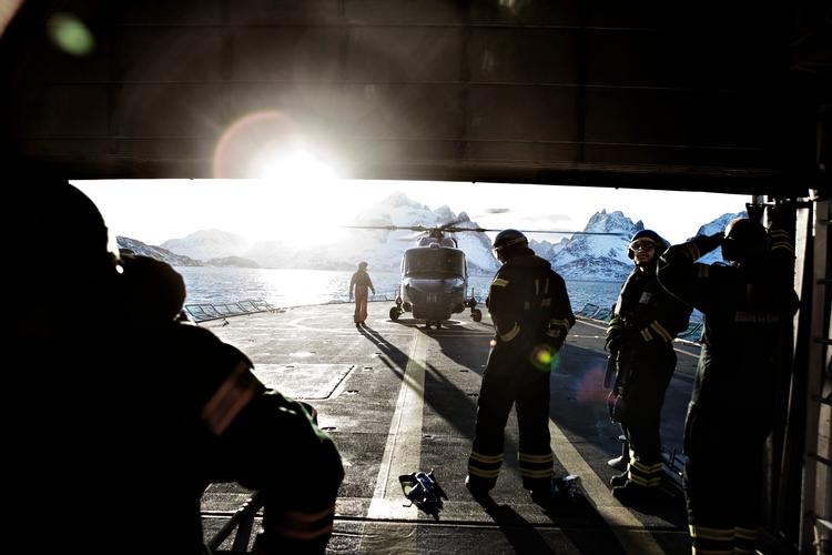 Danske soldater ombord på inspektionsskibet 'Vædderen'  på på togt i Nordatlanten. Foto: Jonas Pryner Andersen