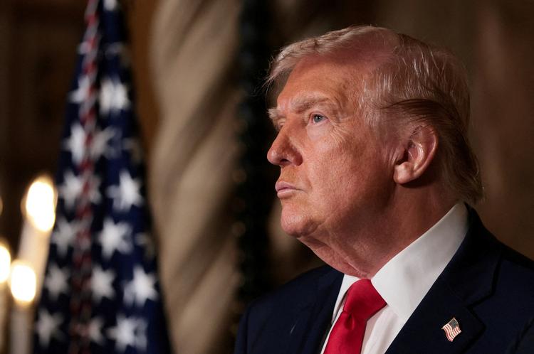 Præsident Donald Trump gav et to timer langt interview til journalister fra New York Times, hvor emnet blandt andet var Grønland. I interviewet gjorde den amerikanske præsident også krav på uindskrænket global magt.  Foto: Jessica Koscielniak/Ritzau Scanpix