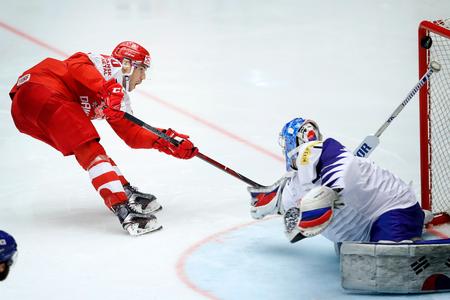 Jesper Jensen Aabo ses her under VM i kamp mod Sydkorea.  Foto: Jens Dresling