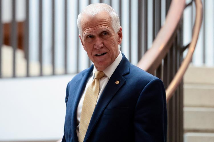 Den republikanske senator Thom Tillis fra North Carolina langer hårdt ud efter Trump-administrationen på grund af dens vedvarende tilnærmelser til Grønland. Tillis er blandt de otte senatorer, der kommer til Danmark på fredag. Foto: Evelyn Hockstein/Ritzau Scanpix