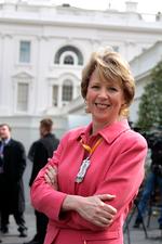 Elisabeth Bumiller har gennem årene bestridt mange store poster på New York Times. I 2005, hvor dette billede stammer fra, var hun avisens korrespondent i Det Hvide Hus.  Arkivfoto: Doug Mills/The New York Times