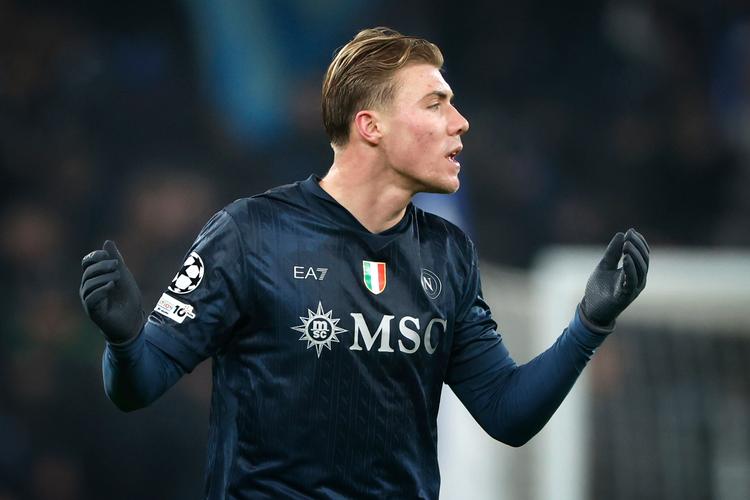 Rasmus Højlund havde en frustrerende aften i Parken. Foto: Jens Dresling