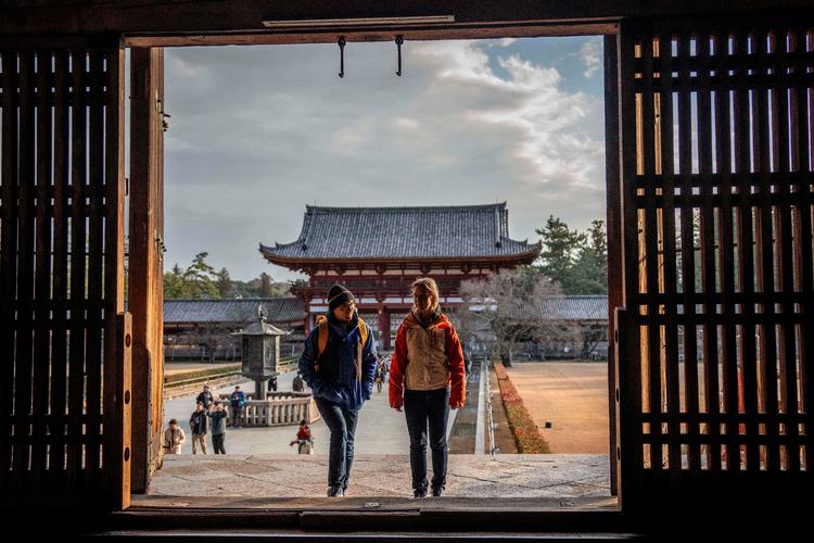 Turister besøger Tōdai-ji-templet i Nara. Antallet af danske besøgende er steget voldsomt de seneste 10 år. Foto: Yuichi Yamazaki/Ritzau Scanpix