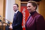 On Wednesday morning, Jens-Frederik Nielsen and Mette Frederiksen attended an event at Sciences Po in Paris. Foto: Gonzalo Fuentes/Ritzau Scanpix