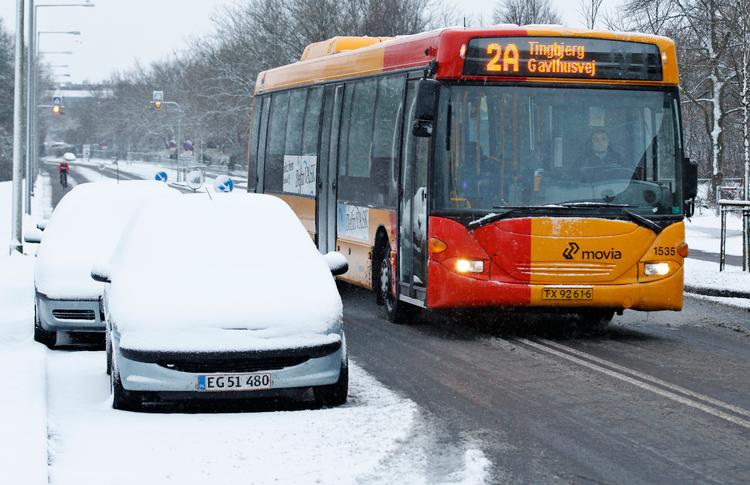 Sådan så den gamle udgave af bussen, der betjener ruten 2A, ud. I disse dage har ladeproblemer betydet, at de nye busser har svært ved at klare vinterkulden. Foto: Jens Dresling