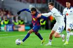 FCK kunne ikke følge med FC Barcelona i anden halvleg, der blev løvernes sidste i denne sæsons Champions League. Foto: Josep Lago/Ritzau Scanpix