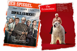 Collage:  Tomas Østergren. Forsider fra Der Spiegel og Economist. Foto: Texturelabs