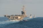 Hangarskibet USS Abraham Lincoln er ankommet til Det arabiske hav lige syd for Iran flankeret af en gruppe Destroyere. Arkivfoto (Zachary PEARSON / US NAVY / AFP/Scanpix) Foto: Zachary Pearson/Ritzau Scanpix
