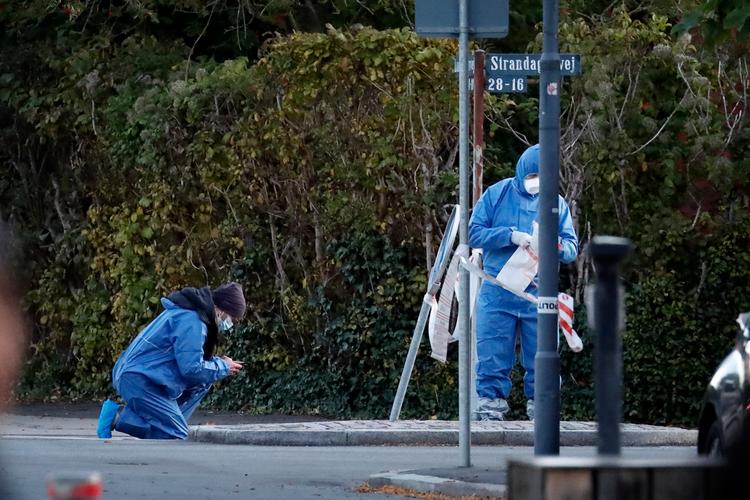 Politiets teknikere ved Israels ambassade i Hellerup i oktober sidste år, hvor to unge svenskere kastede håndgranater.  Foto: Jens Dresling