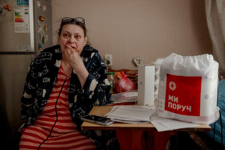 Olga Logvinenko skammer sig over, at hun har brug for nødhjælp for at komme igennem den kolde vinter i Kyiv. Foto: Christian Falck Wolff