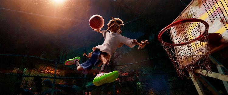 Geden Will kan dunke. Men der er ikke mange, der tror på den lille spiller.  »Gedekid kan ik' en skid«, lyder mobbekorets sang. Men piben får snart en anden lyd i den forrygende familiefilm 'GOAT'.  Foto: SF Film