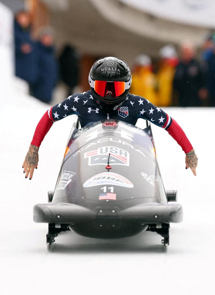 Selv i sportsdisciplinen bobslæde har det lille ord 'til' sneget sig ind på ureglementeret vis.  Foto: Denis Balibouse/Ritzau Scanpix