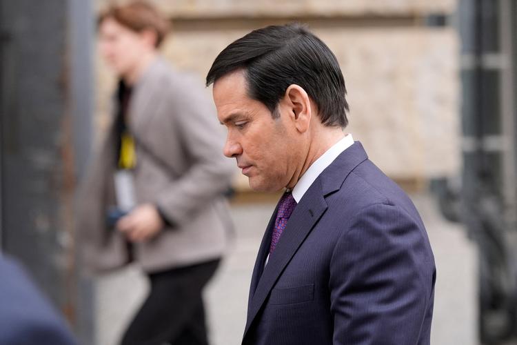 USA's udenrigsminister, Marco Rubio, på sikkerhedskonfenrencen i München, hvor han holdt en med spænding imødeset tale.  Foto: Alex Brandon/Ritzau Scanpix