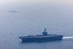 'USS Abraham Lincoln' befinder sig få hundrede kilometer fra den iranske kyst sammen med stribevis af andre amerikanske krigsskibe. Foto: U.s. Navy/Ritzau Scanpix