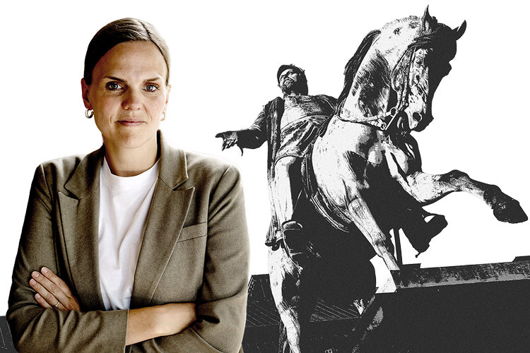 Caroline Stage Olsen har været digitaliseringsminister siden 29. august 2024.  Fotocollage: Tomas Østergren. Foto: Jens Dresling / Stine Bidstrup