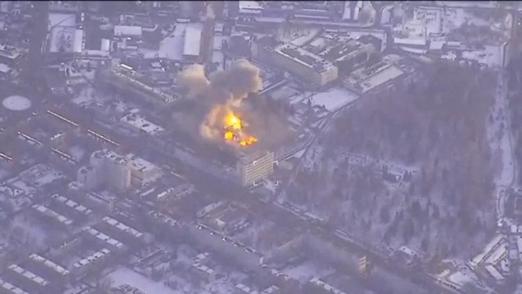 Kremniy El er ifølge en russisk militærblogger flere gange blevet forsøgt angrebet. En ukrainsk drone filmede det nylige nedslag i elektronikfabrikken. Foto: General Staff Of Ukraine Armed F/Ritzau Scanpix