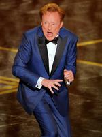 Det var anden gang, at komikeren og talkshowværten Conan O'Brien var vært for Oscar-uddelingen. Foto: Mike Blake/Ritzau Scanpix