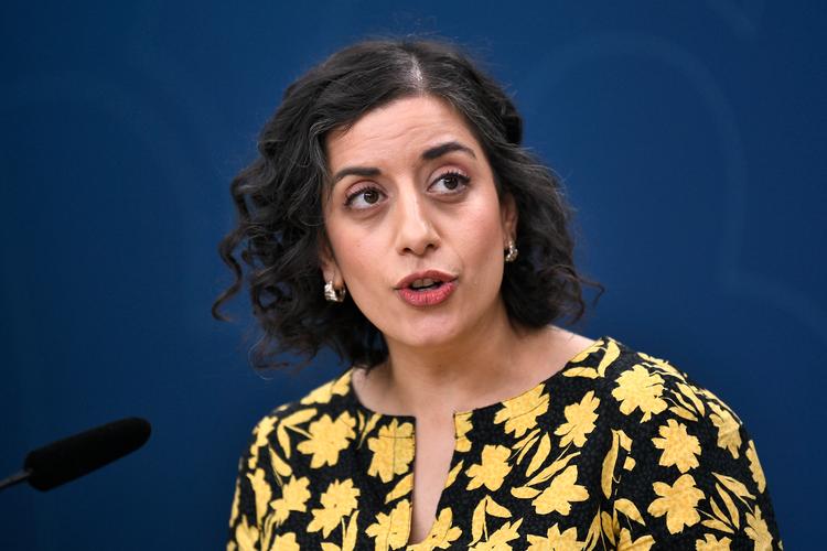 Simona Mohamsson har åbnet døren for et regeringssamarbejde med det indvandrerkritiske højrefløjsparti Sverigedemokraterna. Foto: 12060 Lars Schröder/tt/Ritzau Scanpix