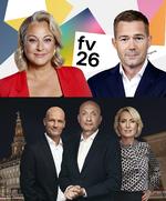 Hvor er folketingsvalg dog bare dejlig aftenunderholdning på tv-skærmen, mener Henrik Palle, der følte sig i gode hænder hos blandt andre Stéphanie Surrugue og Johannes Langkilde på DR og Lasse Sjørslev, Ask Rostrup og Cecilie Beck på TV 2.  Pr-foto: DR og TV 2