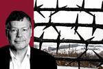 Koncentrationslejren Mauthausen øst for byen Linz, Østrig. 200.000 mennesker sad i lejren, de 100.000 døde i tiden 1938-1945. Mange fanger arbejdede i lejrens stenbrud, hvor de skulle op ad dødens trappe. Kollage. Originalfoto: Thomas Torberg / Jens Dresling