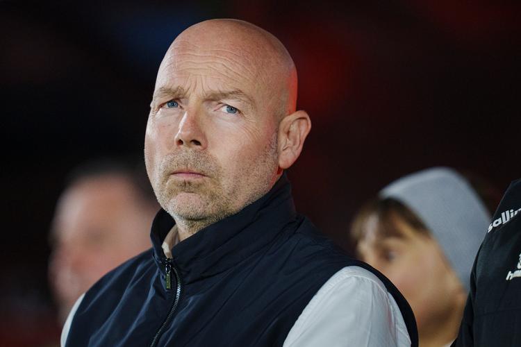 Brian Riemer har stået i spidsen for Danmark siden oktober 2024, og han bliver på landstrænerposten trods skuffelsen ved at glippe VM-slutrunden. Foto: Liselotte Sabroe/Ritzau Scanpix