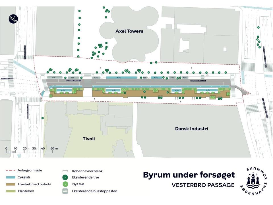 I dag lukkes Vesterbrogade foran Tivoli for biltrafik. De kommende 7 måneder vil gaden være fyldt med planter og bænke