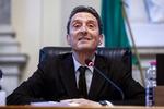 Biennalens præsident, Pietrangelo Buttafuoco, er noget af en karakter i det italienske kulturliv. Han har skrevet flere romaner - og en hyldest til Silvio Berlusconi.  Han har en kandidatgrad i filosofi. Og så er han konverteret til islam.  Foto: Andrea Merola/Ritzau Scanpix