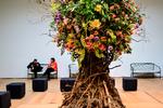 Den russiske pavillon lokkede med vodka og folkesang under Venedig-biennalens presse- og VIP-åbningsdage. I resten af udstillingens periode holdes pavillonen lukket, men vil vise dokumentation af koncerterne på facaden.  Foto: Marco Bertorello/Ritzau Scanpix