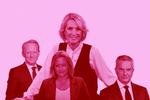Kollage: Freja Juul Pedersen. Foto: Bjarne Bergius Hermansen/DR, Peter Leth Larsen, TV 2, Agnete Schlichtkrull, Henrik Ohsten