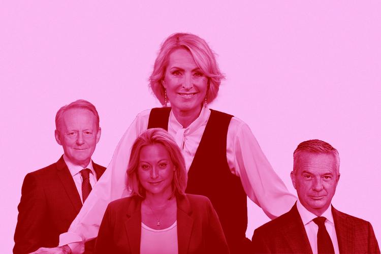 Kollage: Freja Juul Pedersen. Foto: Bjarne Bergius Hermansen/DR, Peter Leth Larsen, TV 2, Agnete Schlichtkrull, Henrik Ohsten