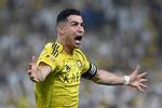 Cristiano Ronaldo fejrer scoring af det første mål under en kamp mellem Al-Nassr og Al Ahli i Alwwal Park i Riyadh 29. April 2026. 
 Foto: Stringer/Ritzau Scanpix