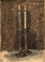 Vilhelm Hammershøi, 'To lys på et bord', ca. 1901. Pressefoto:  Statens Museum for Kunst