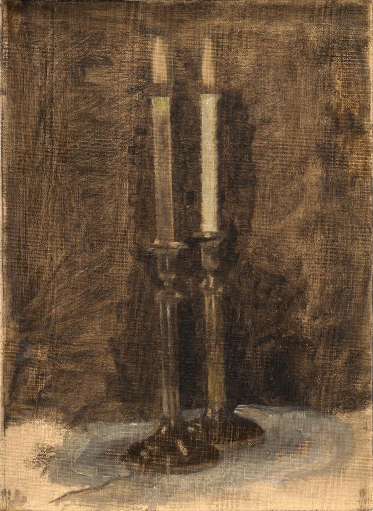 Vilhelm Hammershøi, 'To lys på et bord', ca. 1901. Pressefoto:  Statens Museum for Kunst