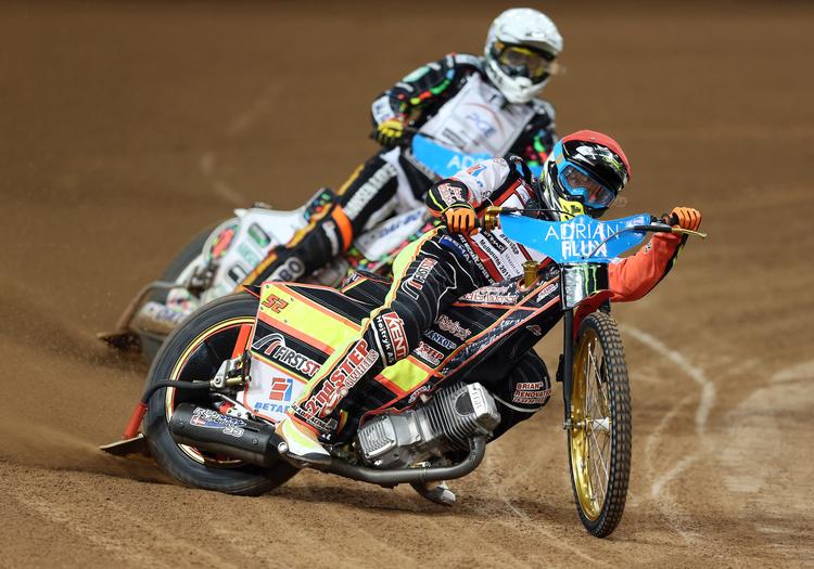 Den danske speedwaykører Michael Jepsen Jensen havde lørdag en stor aften i Manchester.  Foto: Matthew Childs/Ritzau Scanpix