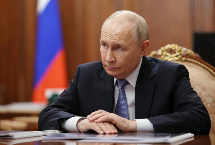 Skrepetskij var kendt for sine karikaturer af prominente russiske politikere fra præsident Putin til sovjetleder Josef Stalin. Foto: Vyacheslav Prokofyev/Ritzau Scanpix
