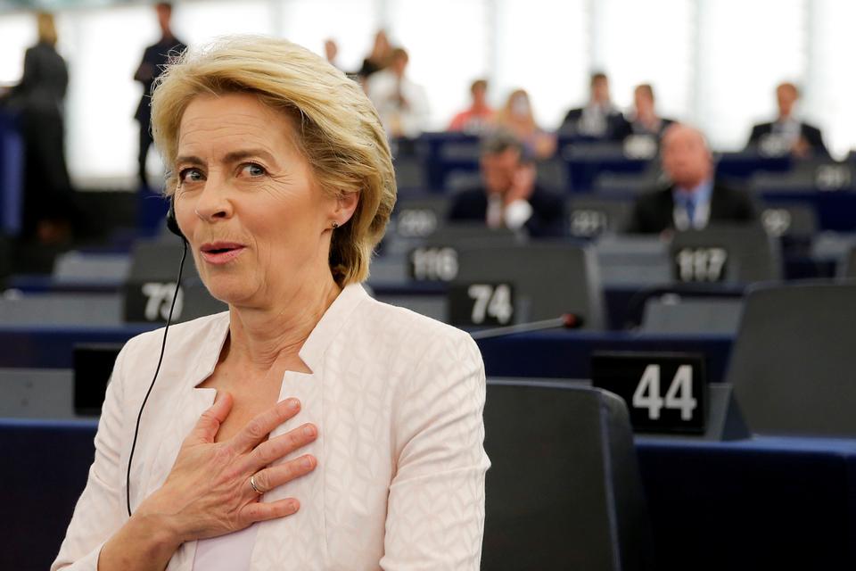 Forperson for EU-Kommissionen, Ursula von der Leyen. Måske tænker hun på at prøve kræfter med den store sommerquiz?  Foto: Vincent Kessler/Ritzau Scanpix