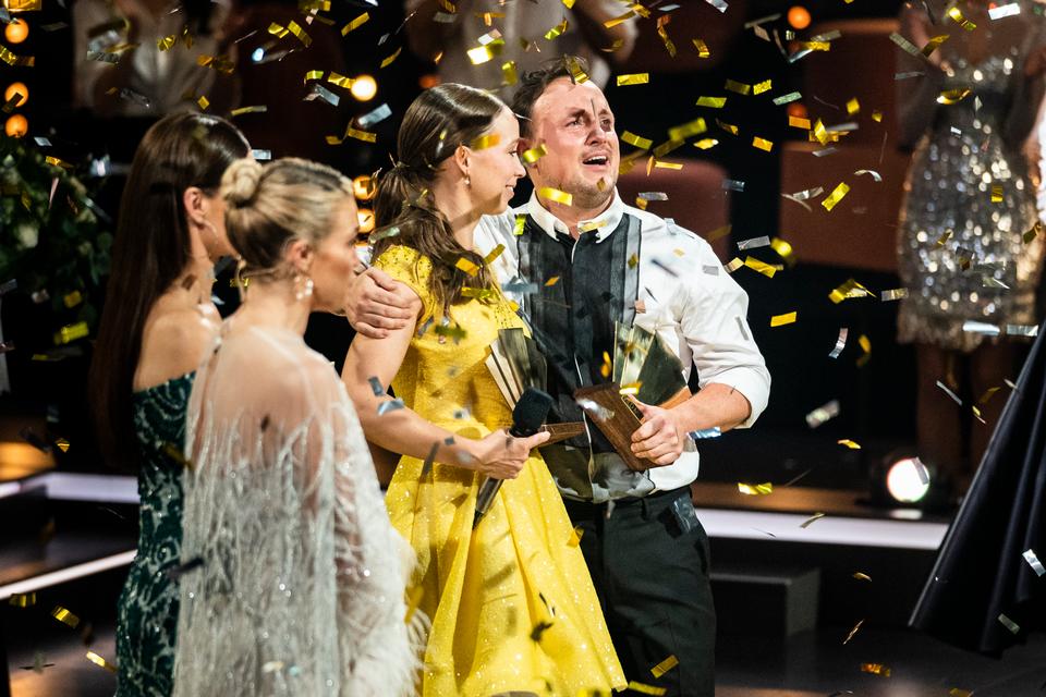 Merete Mærkedahl og Thomas Evers Poulsen vandt 'Vild med dans'-finalen 2020.  Foto: Martin Sylvest/Ritzau Scanpix